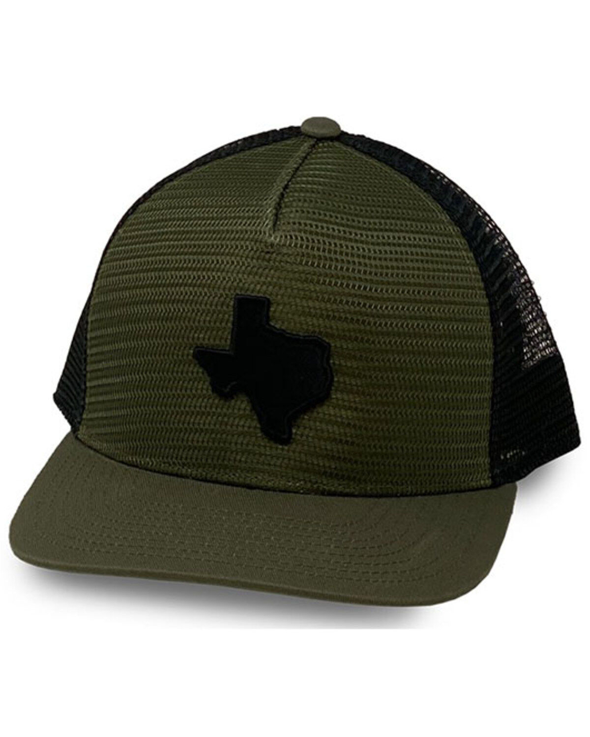 Men's Oil Field Hats Loden & Black Texas State Patch Mesh Ball Cap