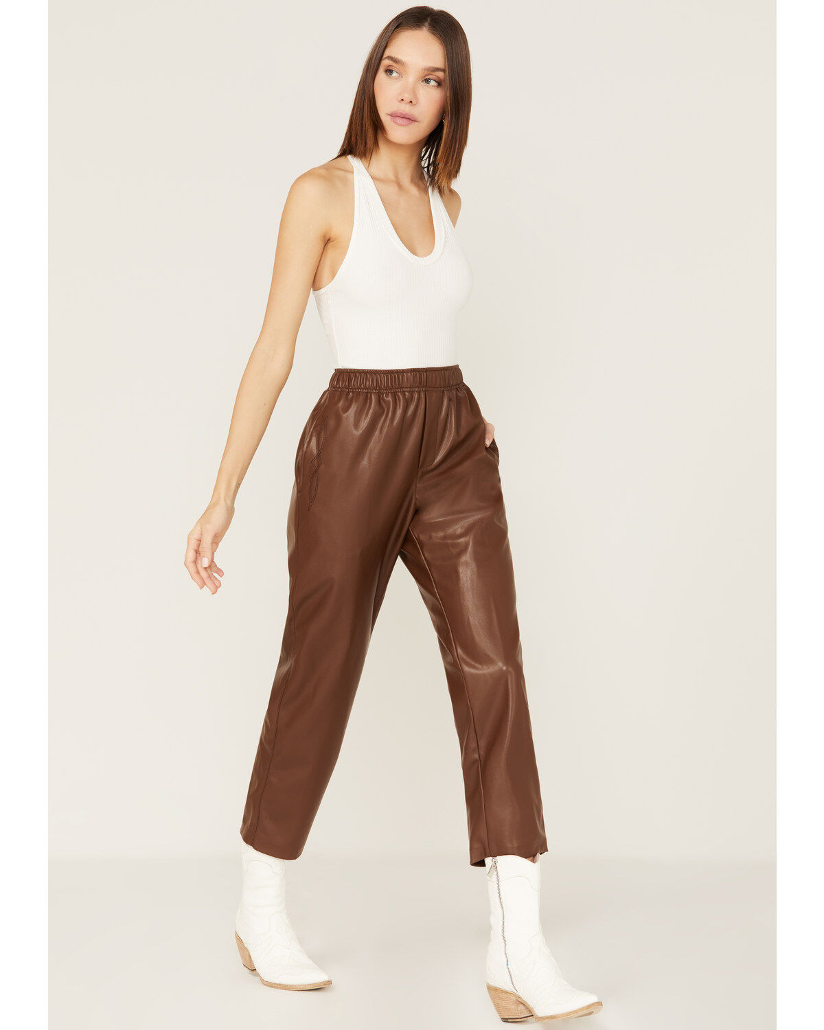 Women's Ariat Small Town Faux Leather Joggers
