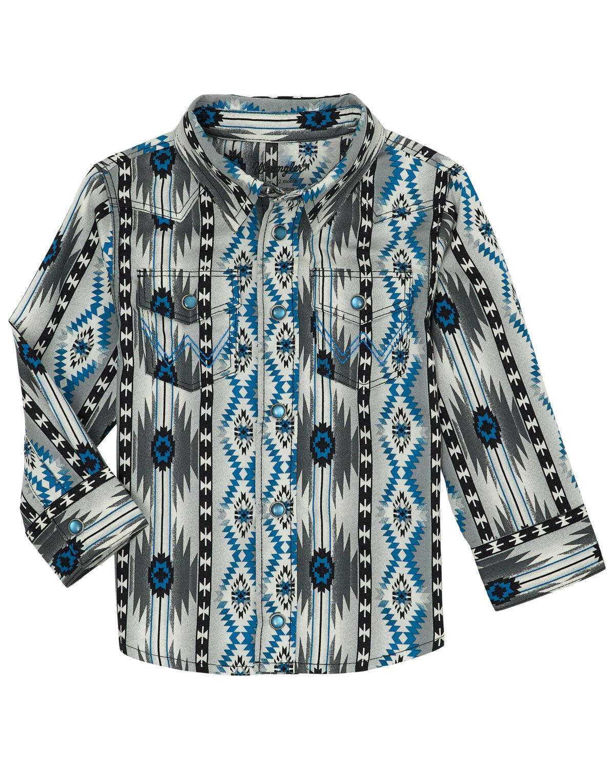 Boys' Wrangler Toddler Southwestern Print Long Sleeve Snap Western Shi
