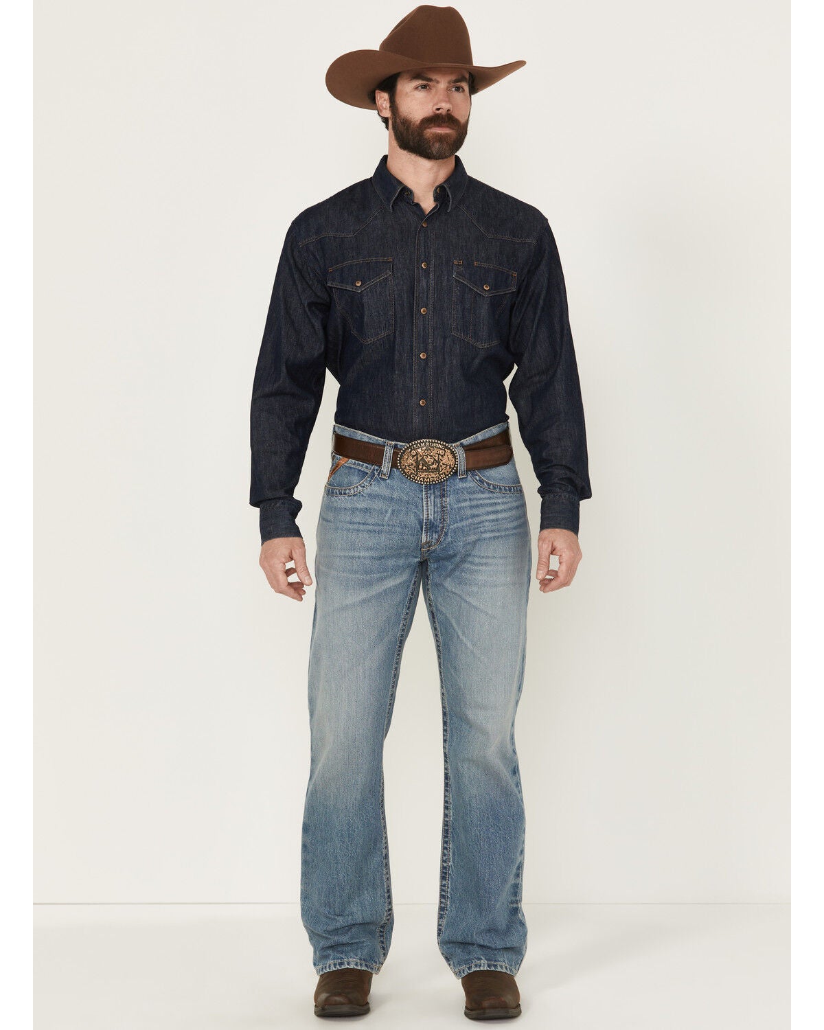 Men's Ariat M4 Corralitos Louis Light Wash Relaxed Bootcut Rigid Denim