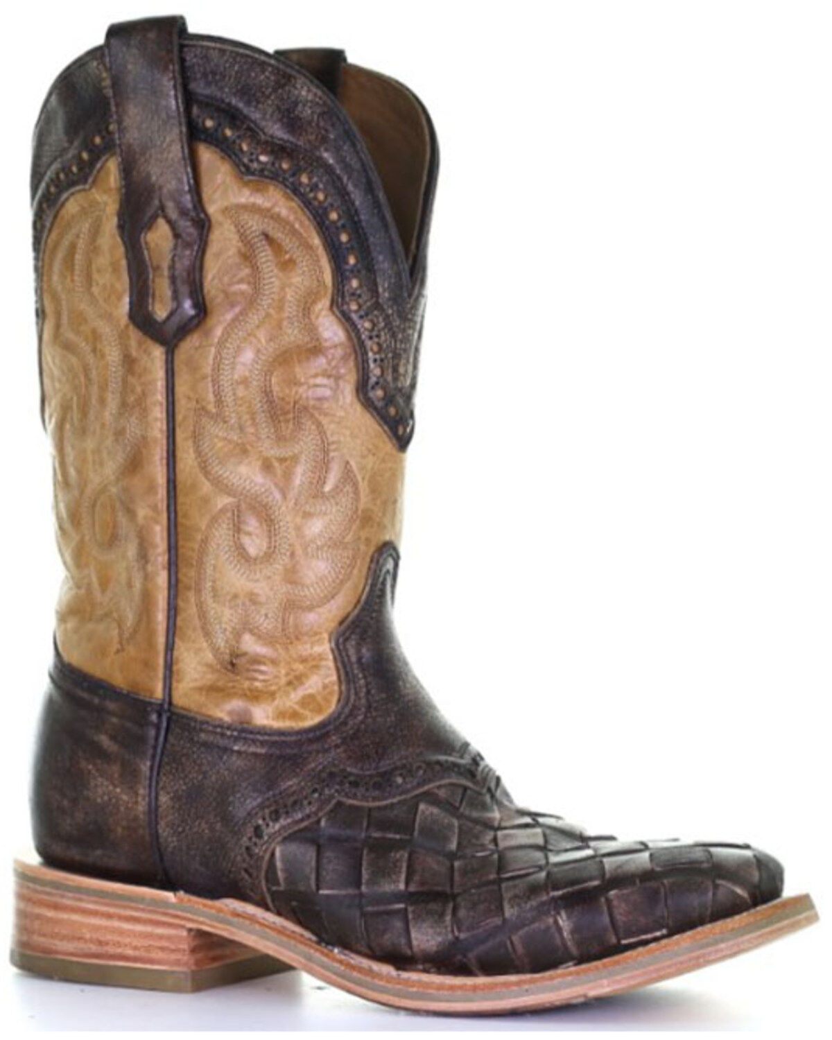 Men's Corral Honey Embroidered Western Boots - Broad Square Toe