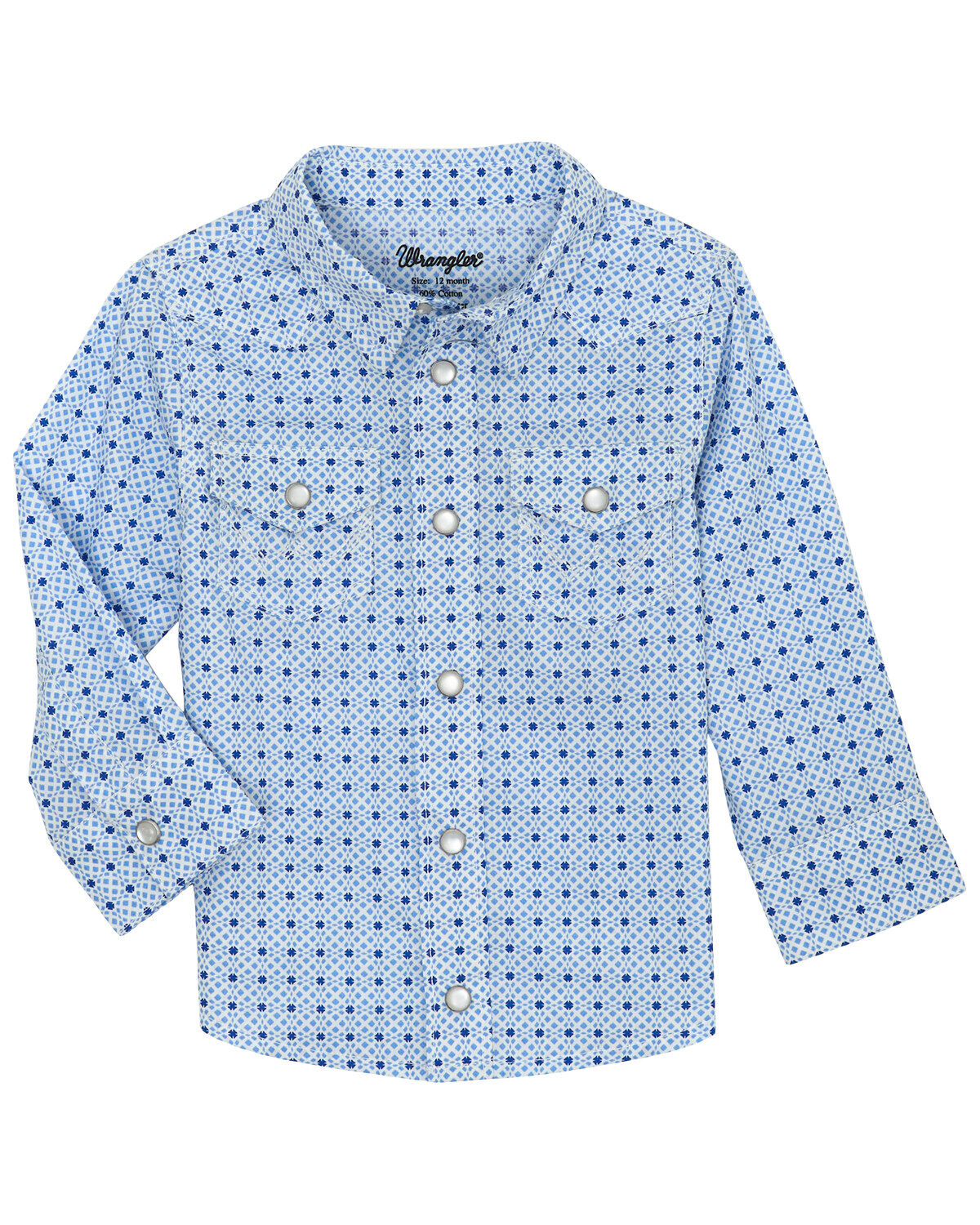 Boys' Wrangler Toddler Dotted Long Sleeve Pearl Snap Western Shirt