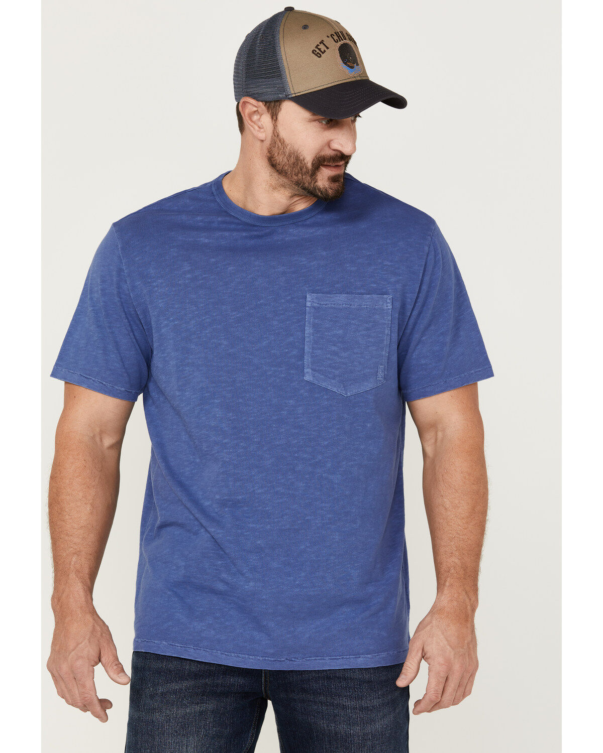 Men's Brothers and Sons Solid Basic Short Sleeve Pocket T-Shirt