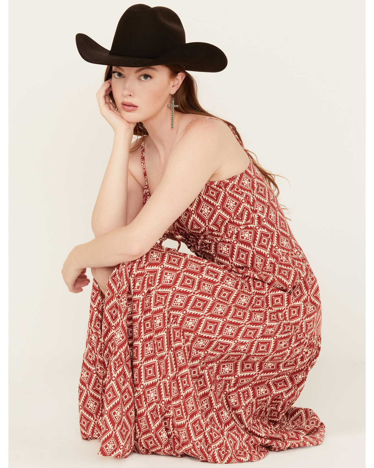 Women's Panhandle Southwestern Print Sleeveless Maxi Dress