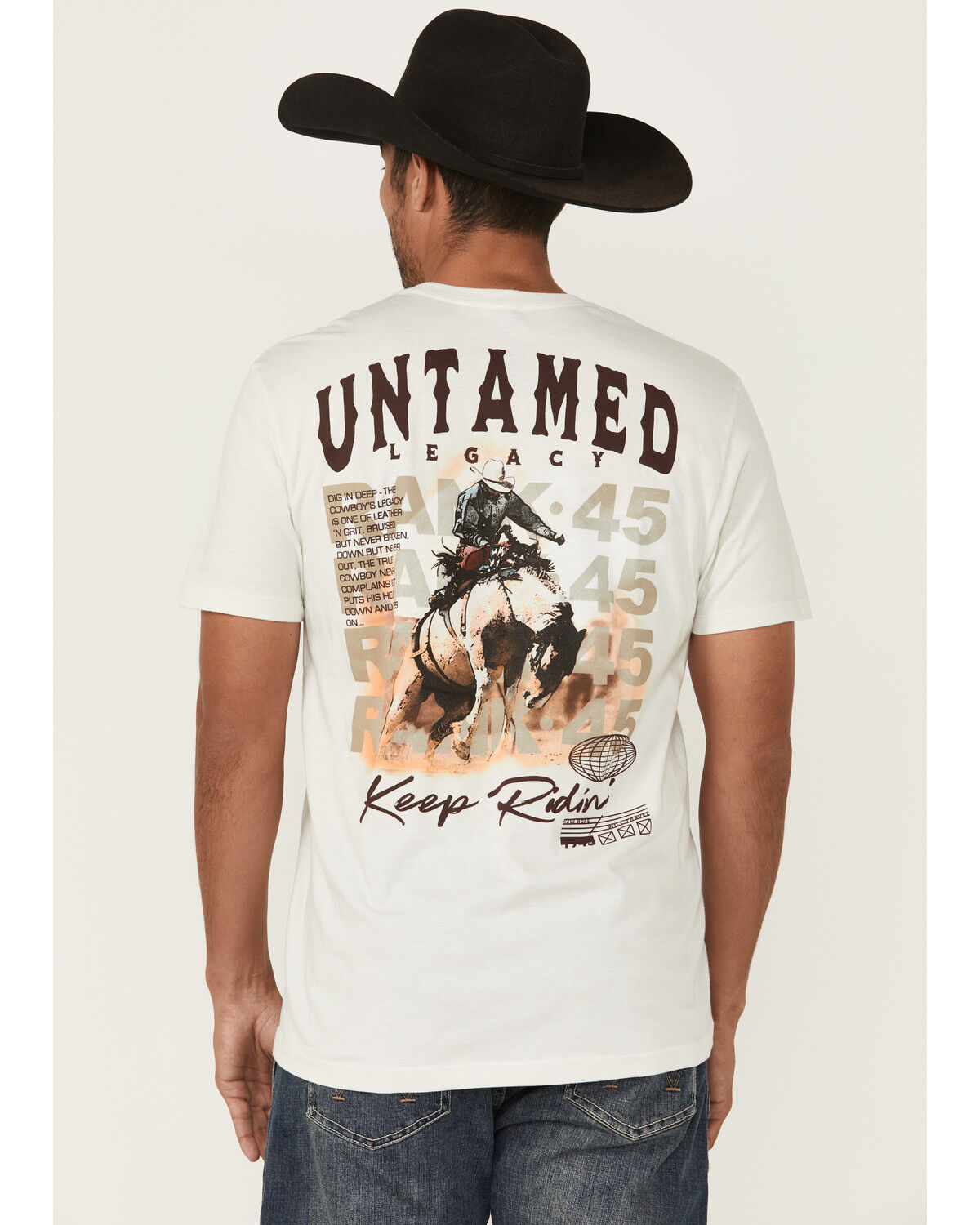 Men's RANK 45 Untamed Cowboy Short Sleeve Graphic T-Shirt