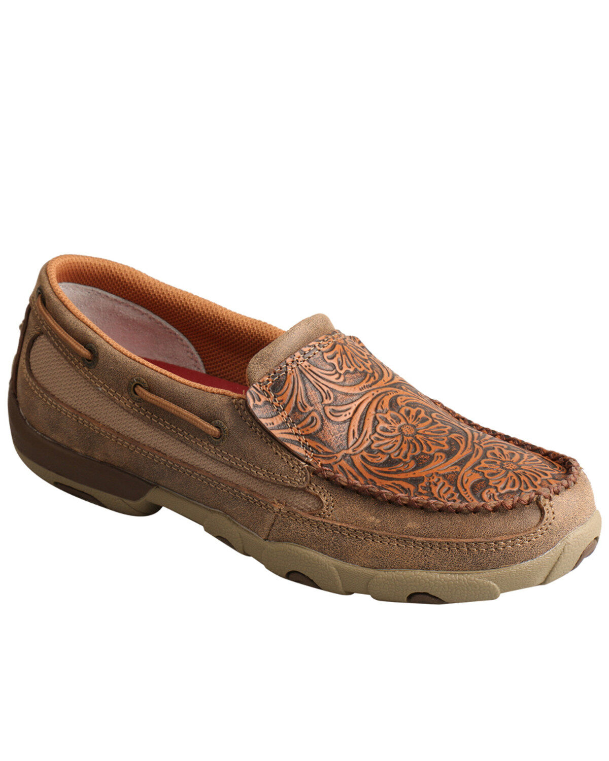 Women's Twisted X Tooled Slip-On Driving Moc Shoes - Moc Toe