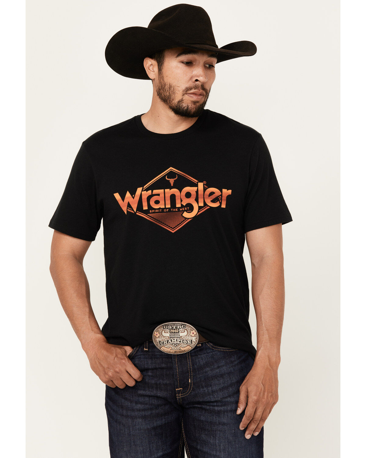 Men's Wrangler Boot Barn Exclusive Diamond Logo Print Short Sleeve Gra