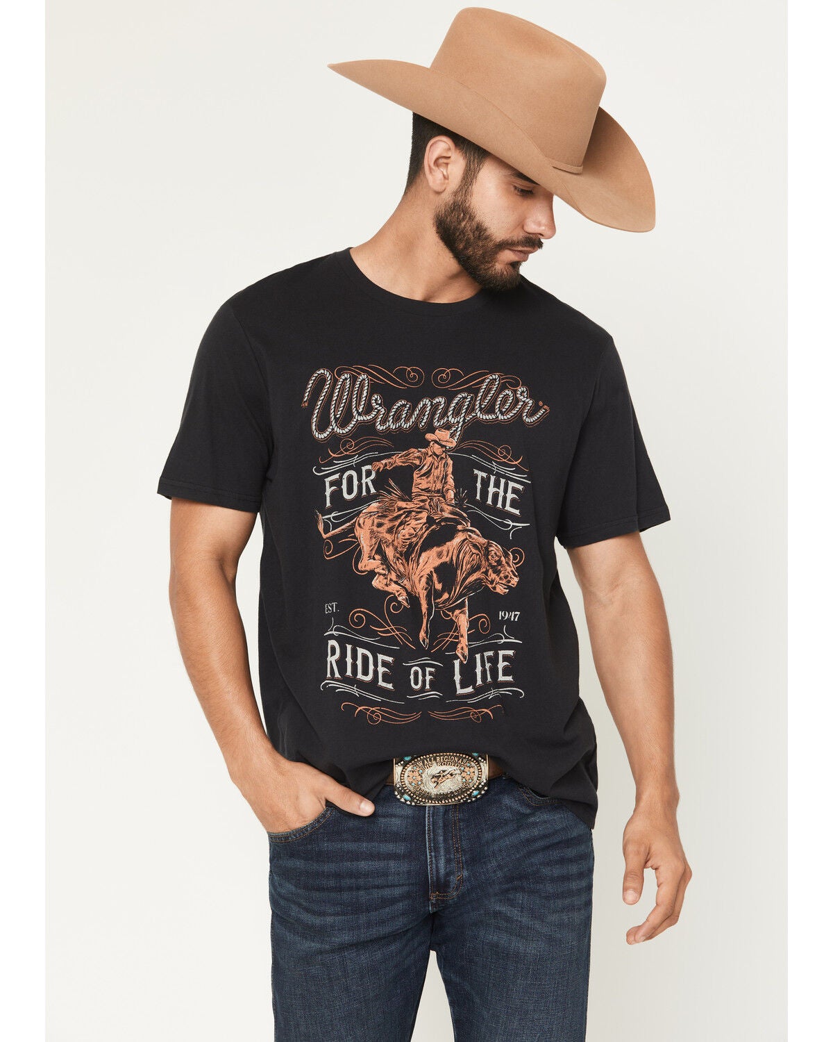 Men's Wrangler For The Ride Of Life Short Sleeve Graphic T-Shirt