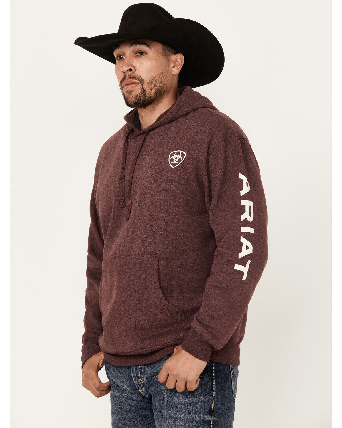 Men's Ariat Logo Sleeve Hooded Sweatshirt - Big