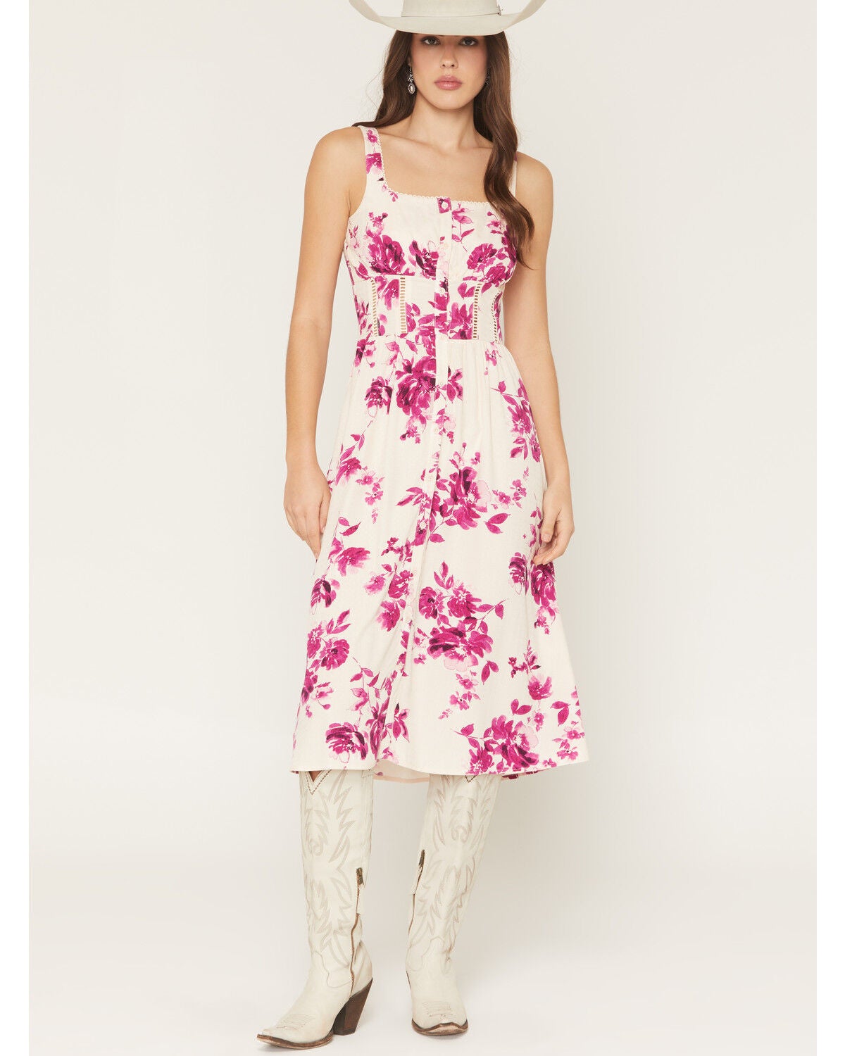 Women's Idyllwind Pike Floral Print Button Front Midi Dress