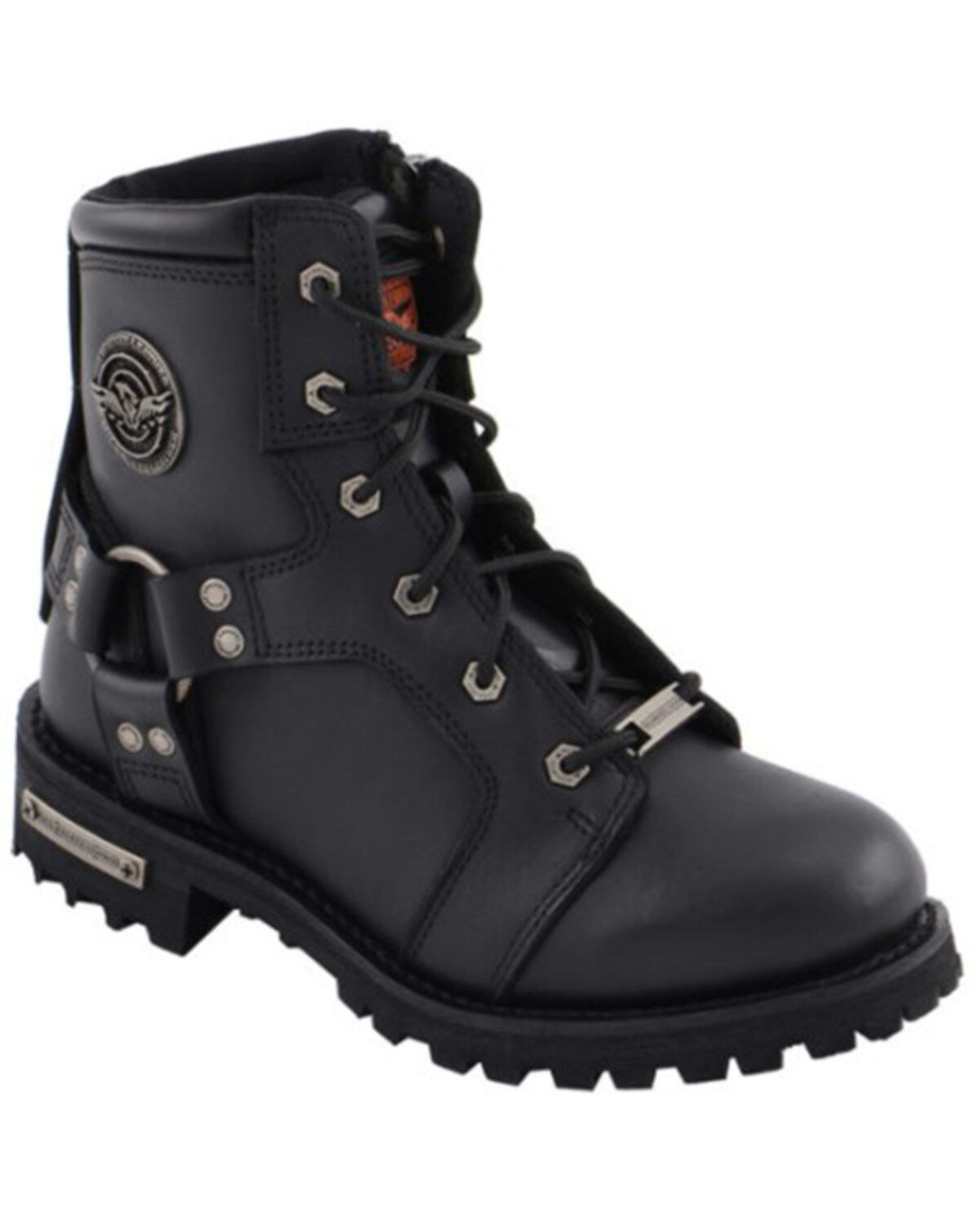 Women's Milwaukee Leather Harness Moto Boots - Soft Toe