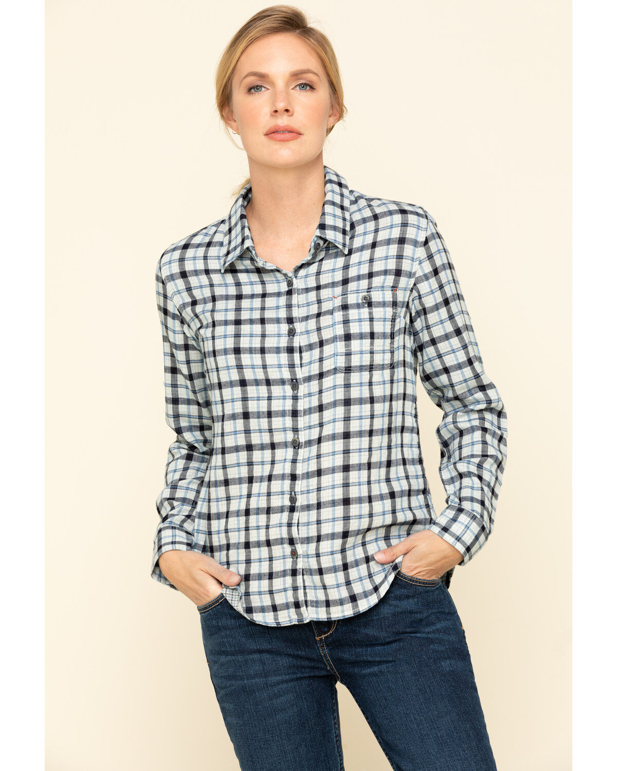 Women's Dovetail Workwear Plaid Print Long Sleeve Button Down Givens W