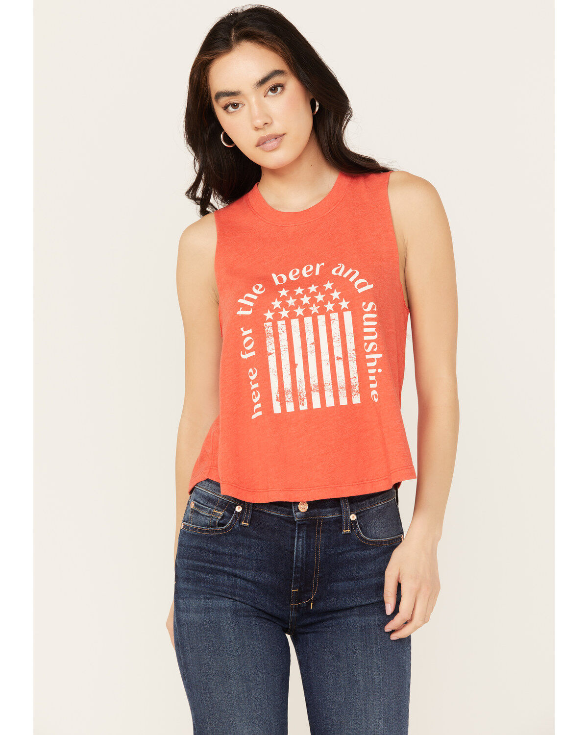 Women's White Crow Here For The Beer Graphic Tank