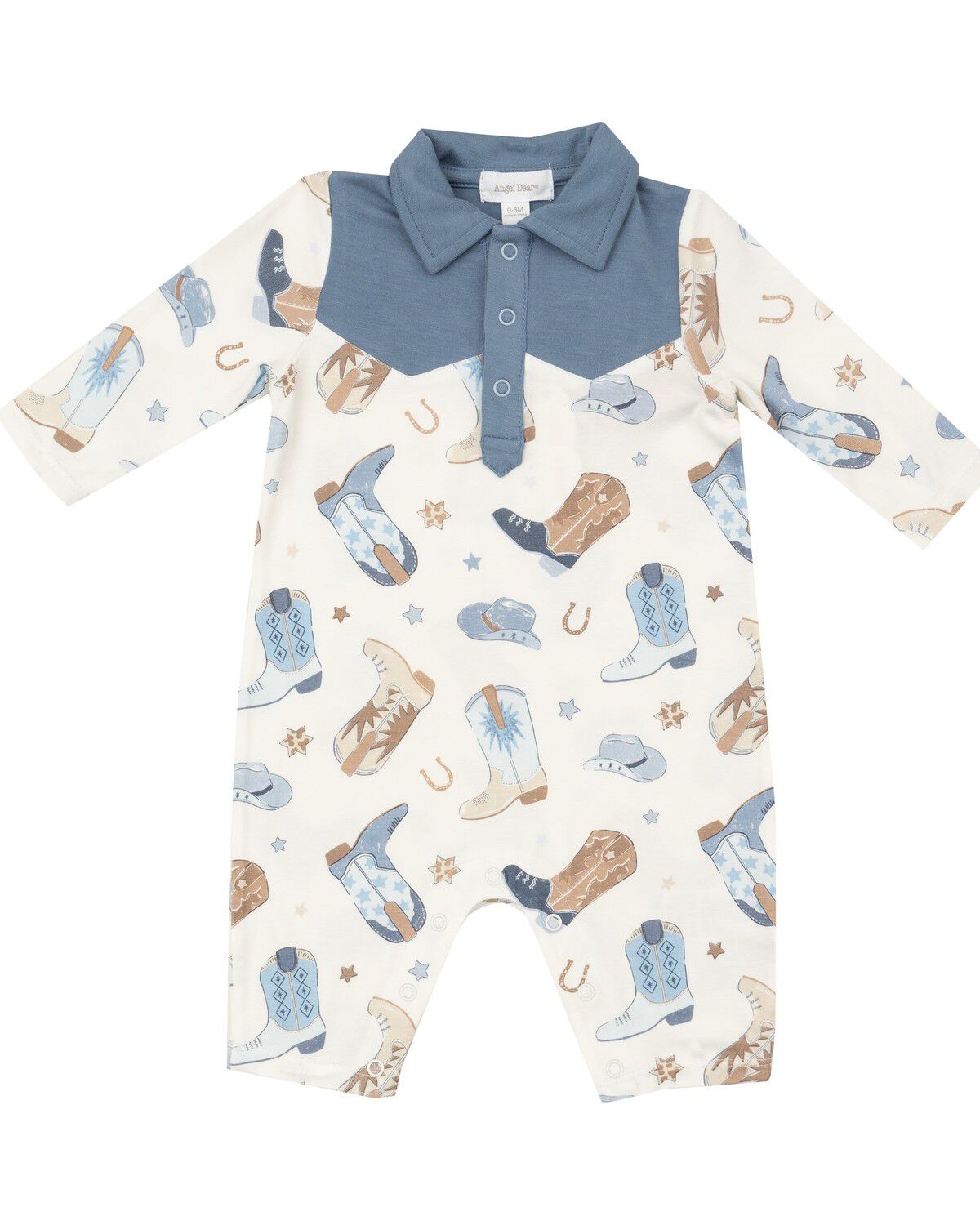 Boys' Angel Dear Infant Boot Conversation Print Long Sleeve Onesie