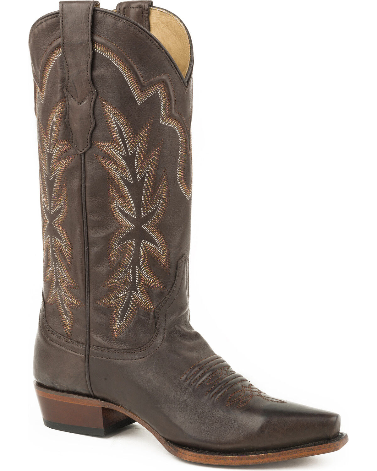 Women's Stetson Dark Brown Casey Leather Boots - Snip Toe