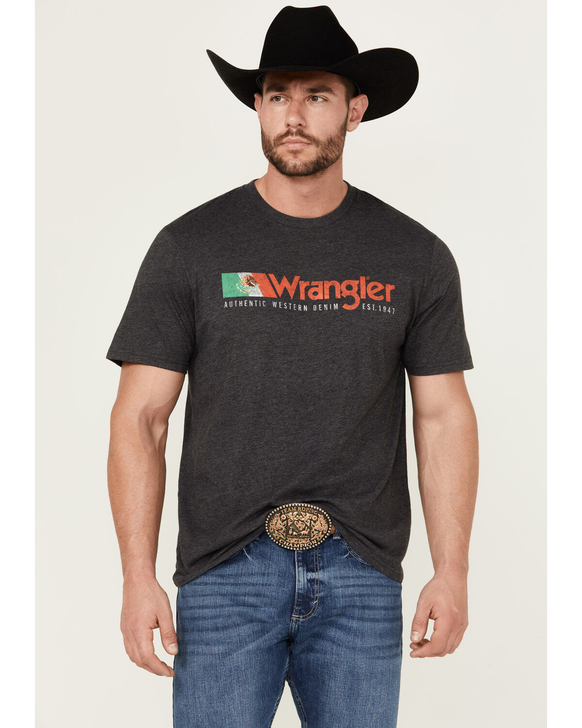 Men's Wrangler Mexico Flag Logo Short Sleeve Graphic Print T-Shirt
