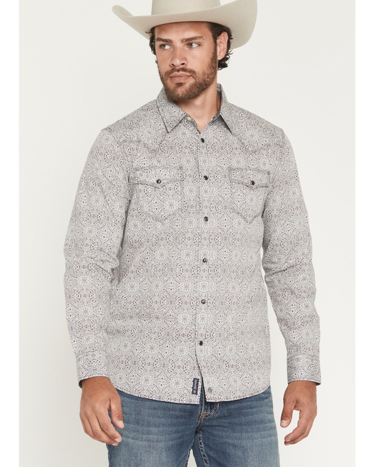 Men's Moonshine Spirit Fam Club Medallion Print Long Sleeve Snap West