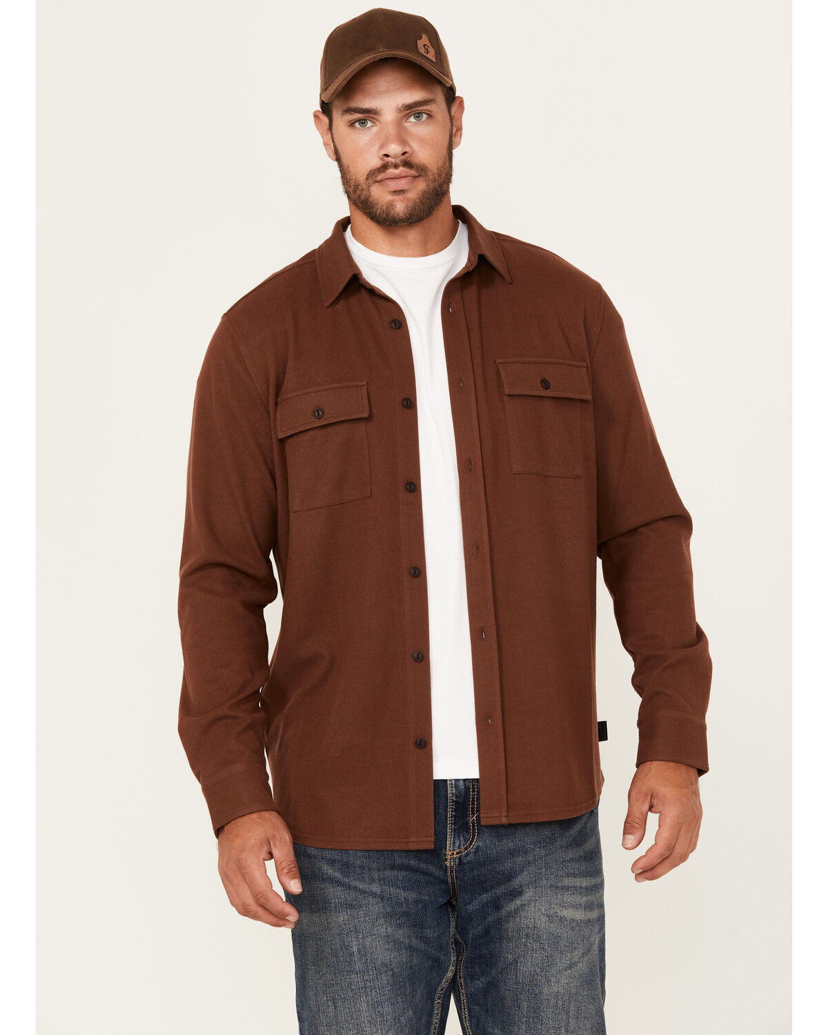 Men's Brothers and Sons Kelcy Herringbone Long Sleeve Button-Down West