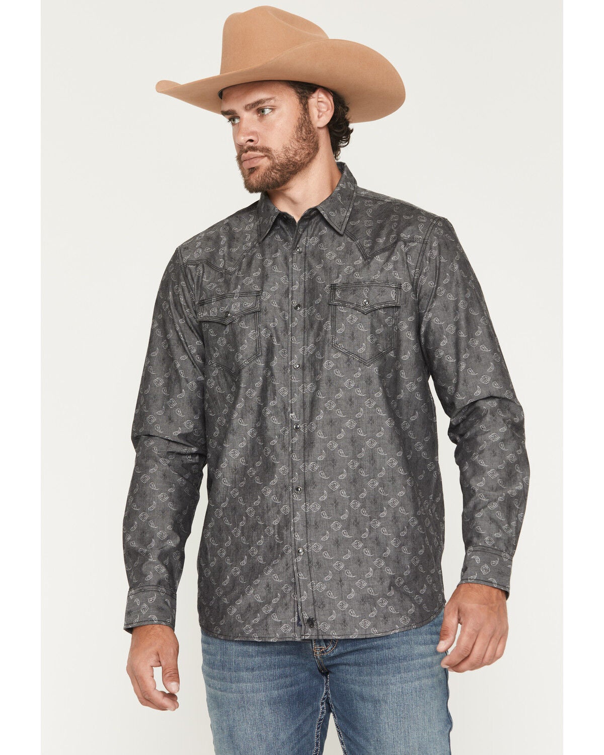 Men's Moonshine Spirit Steel Drum Bobby Paisley Print Long Sleeve Sna