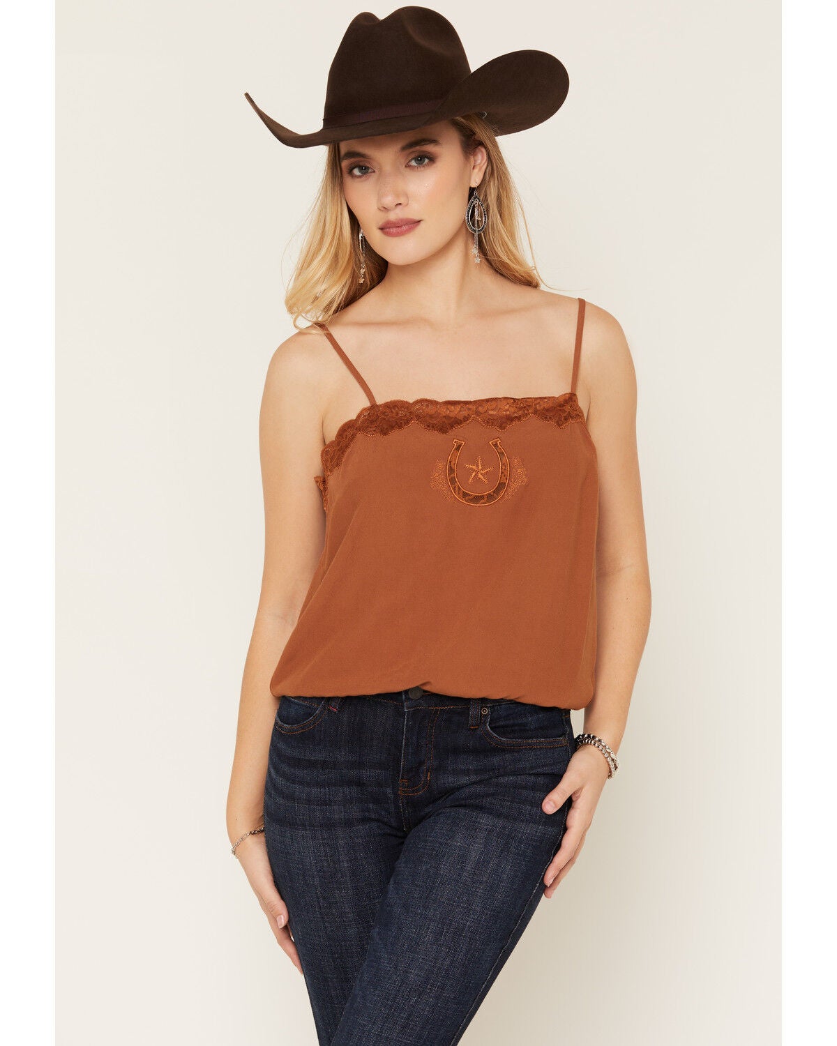 Women's Idyllwind Sage Satin Lace Cami