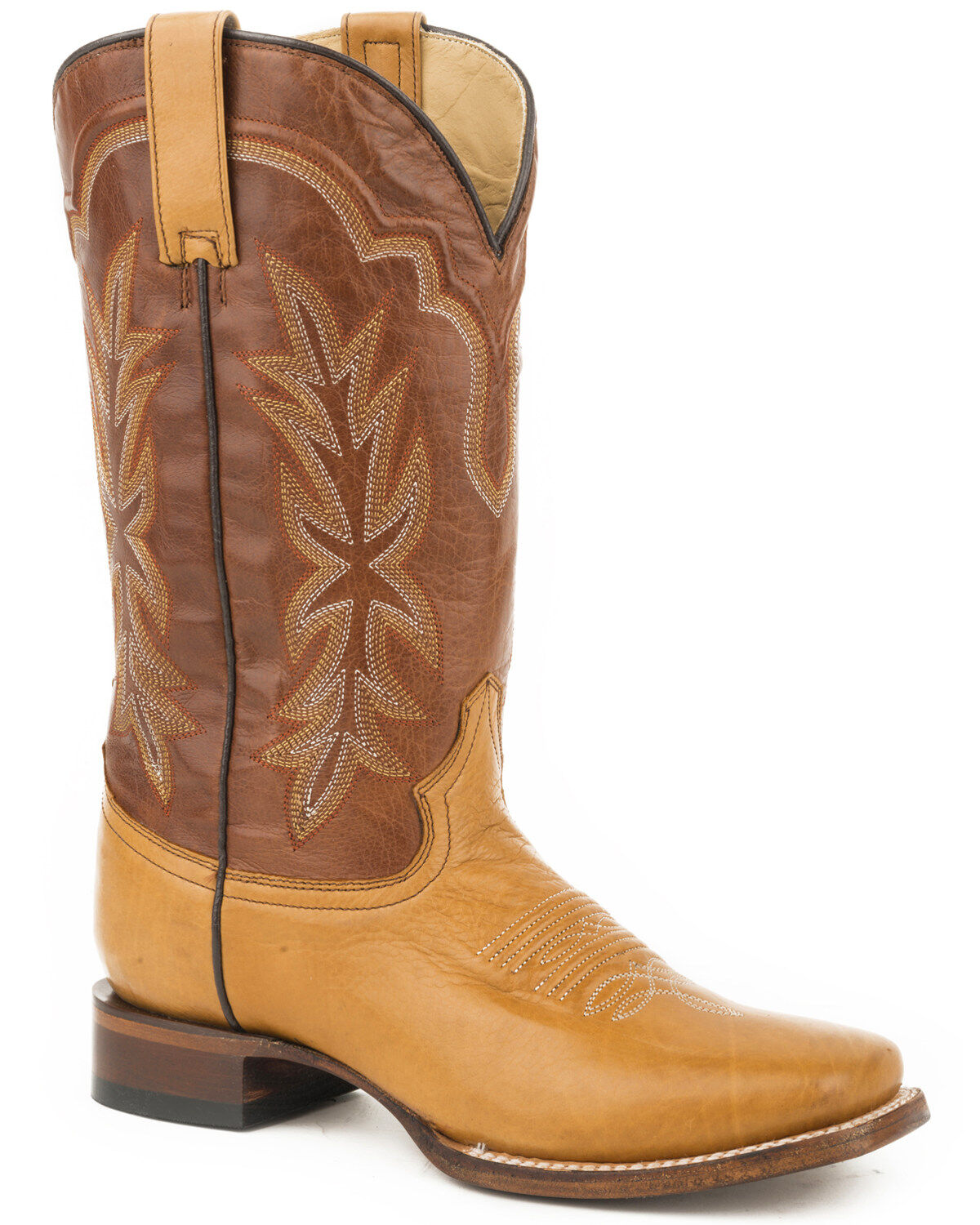 Women's Stetson Tan Jessica Western Boots - Broad Square Toe
