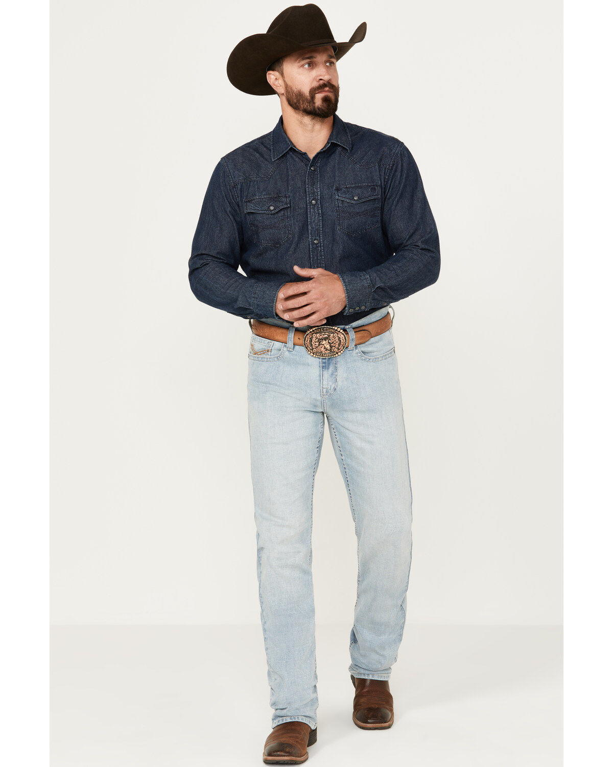 Men's Cody James Jamestown Light Wash Slim Straight Stretch Denim Jean
