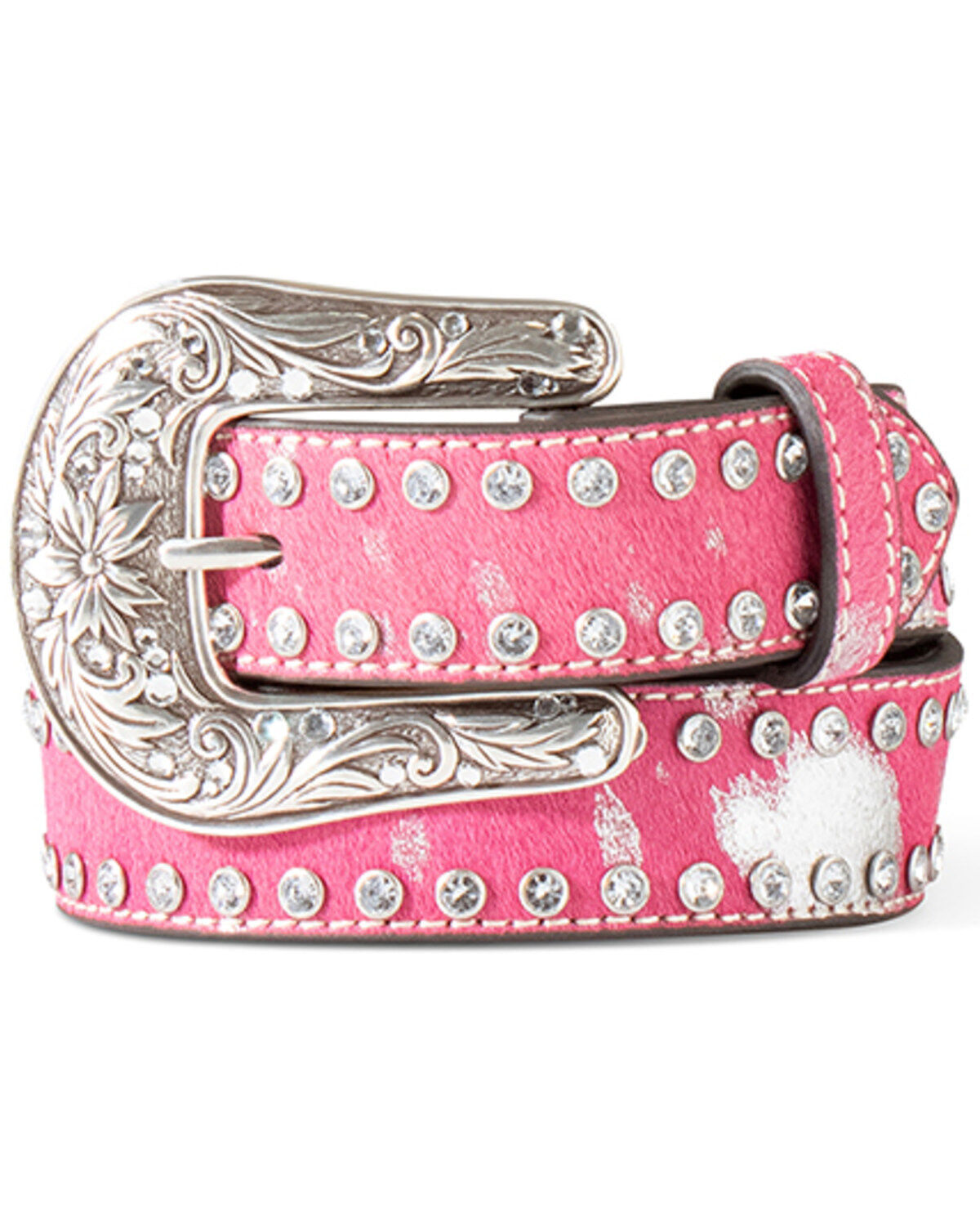 Girls' M & F Western Acid Wash Hairon Belt