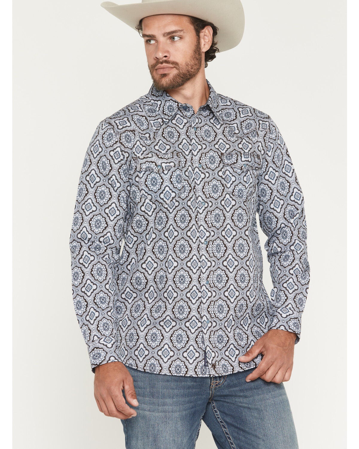 Men's Moonshine Spirit Gypsy Life Paisley Print Long Sleeve Snap West