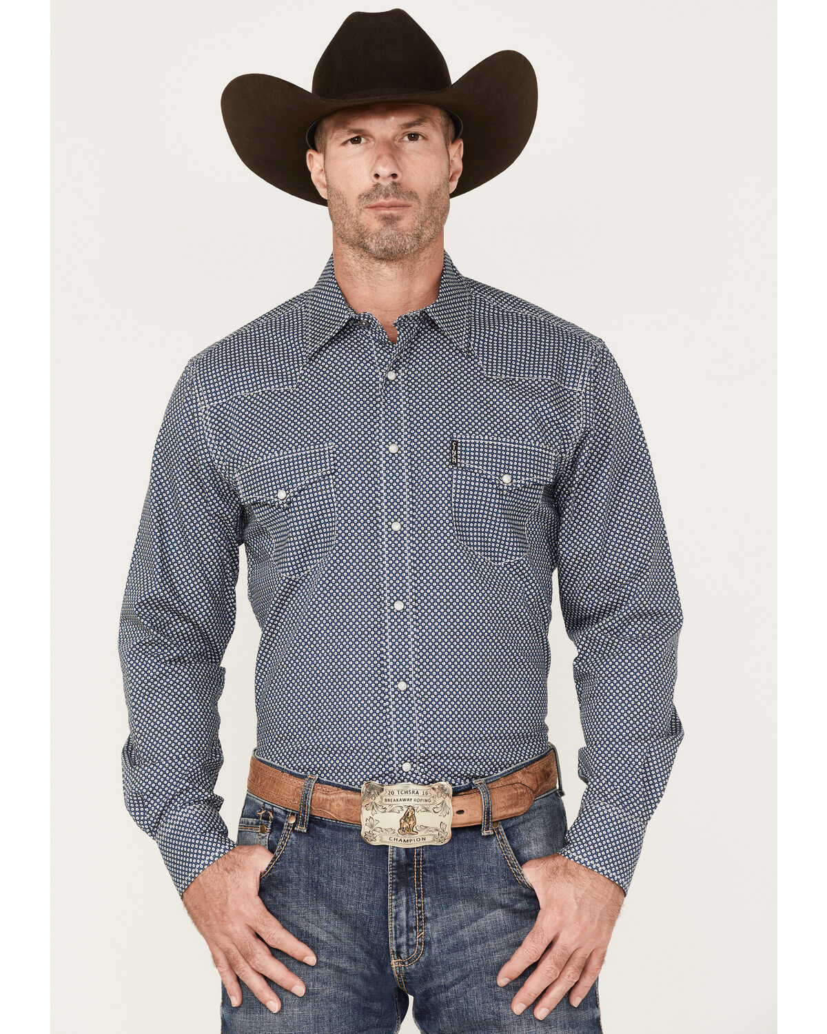 Men's Cinch Modern Fit Small Geo Print Snap Western Shirt