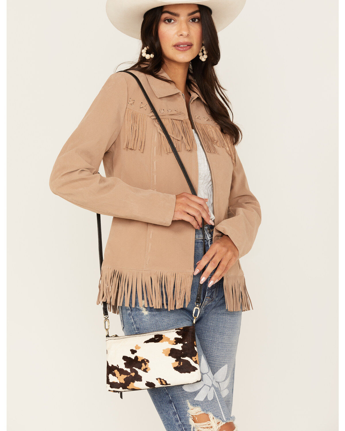 Women's Hobo Darcy Hair-On Hide Convertible Crossbody Bag