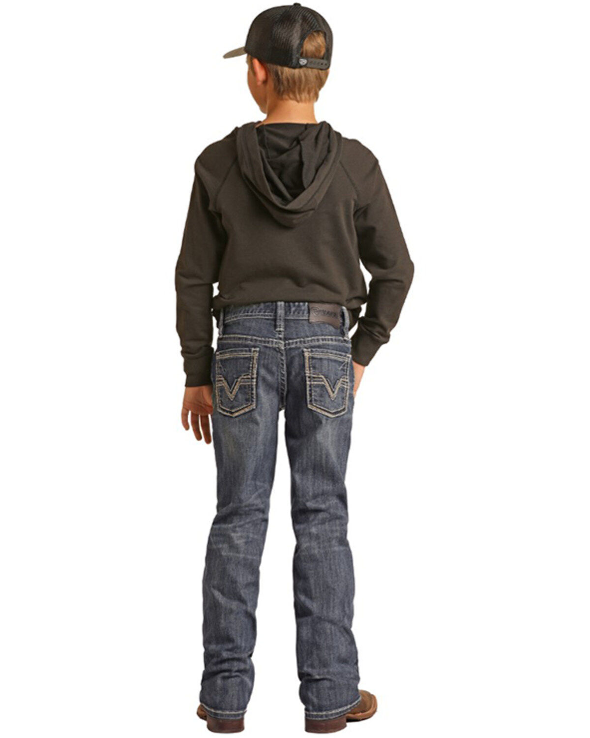 Boys' Rock & Roll Denim Dark Wash Vintage Rock & Roll Bootcut Jeans