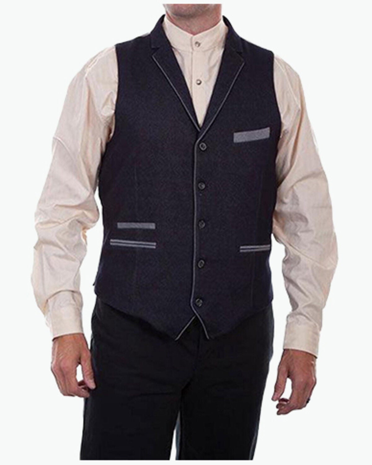 Men's Old West Scully RangeWear Blue Silhouette Vest