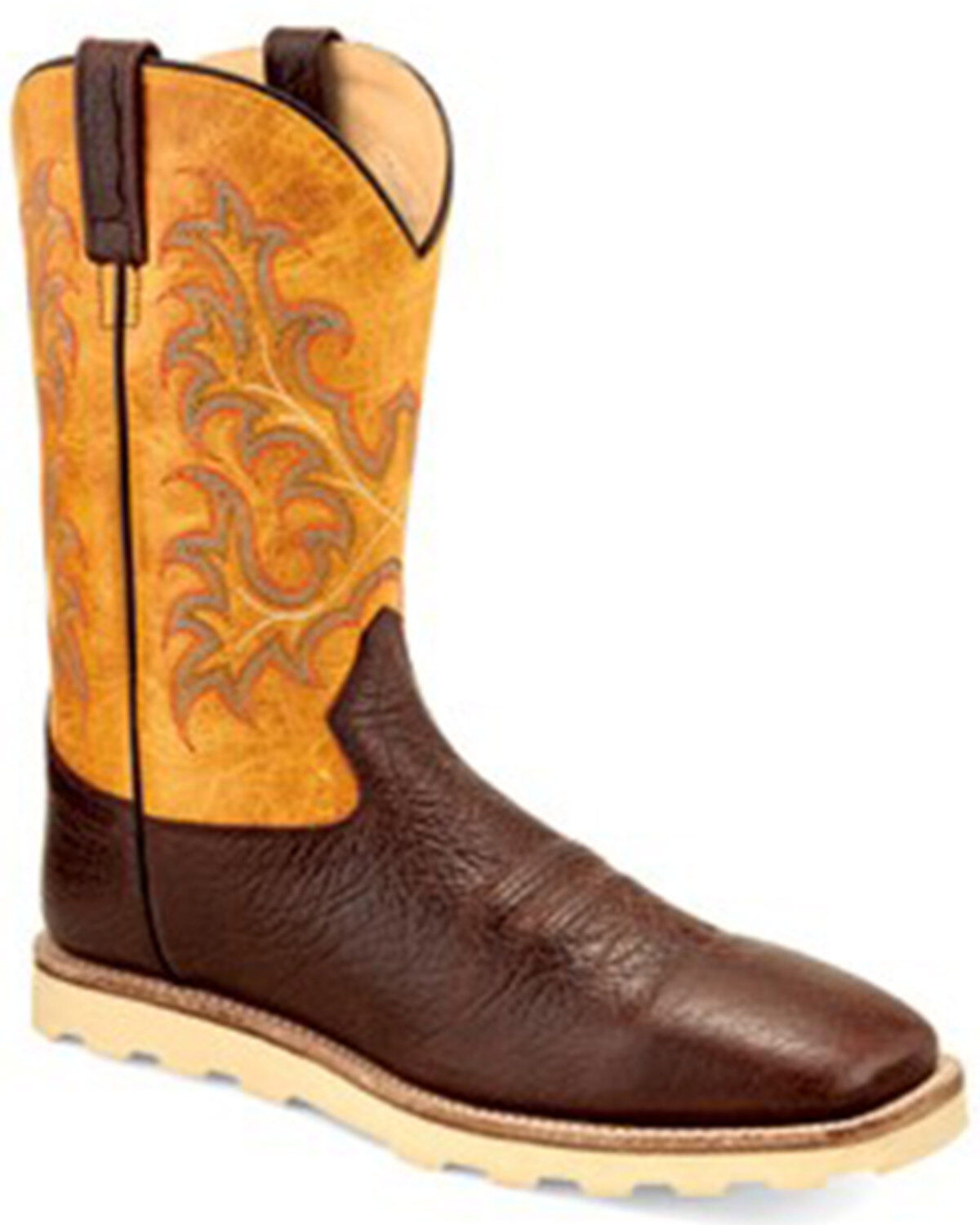 Men's Old West Yellow Shaft Western Boots - Broad Square Toe
