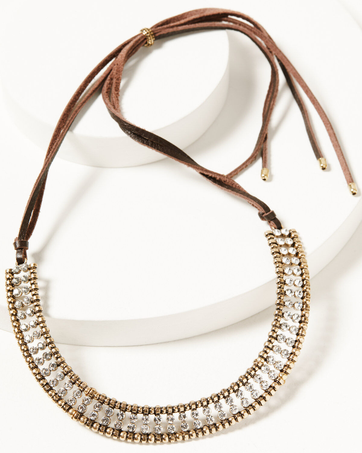 Women's Shyanne Summer Moon Antique Gold Adjustable Rhinestone Necklac