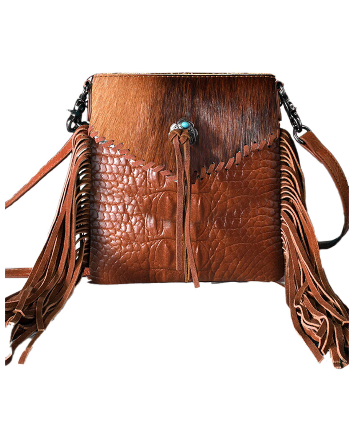 Women's Montana West Hairon Embossed Crossbody Bag