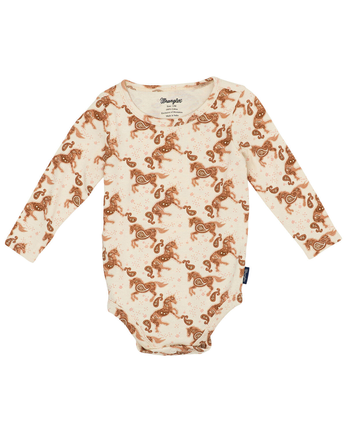 Girls' Wrangler Infant Horse Print Long Sleeve Onesie