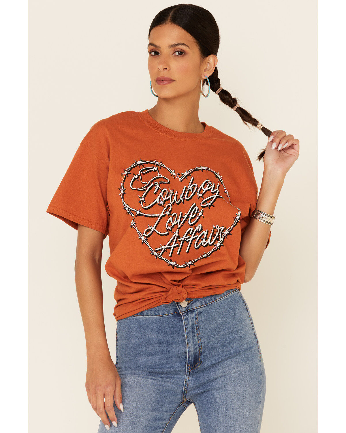 Women's American Highway Cowboy Love Affair Graphic Short Sleeve Tee