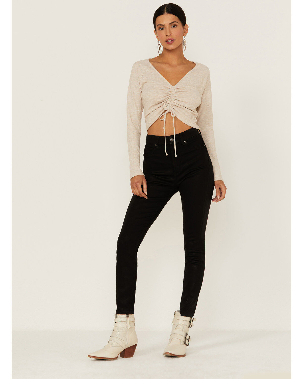 Women's 7 For All Mankind Coated High Waist Ankle Skinny Jeans