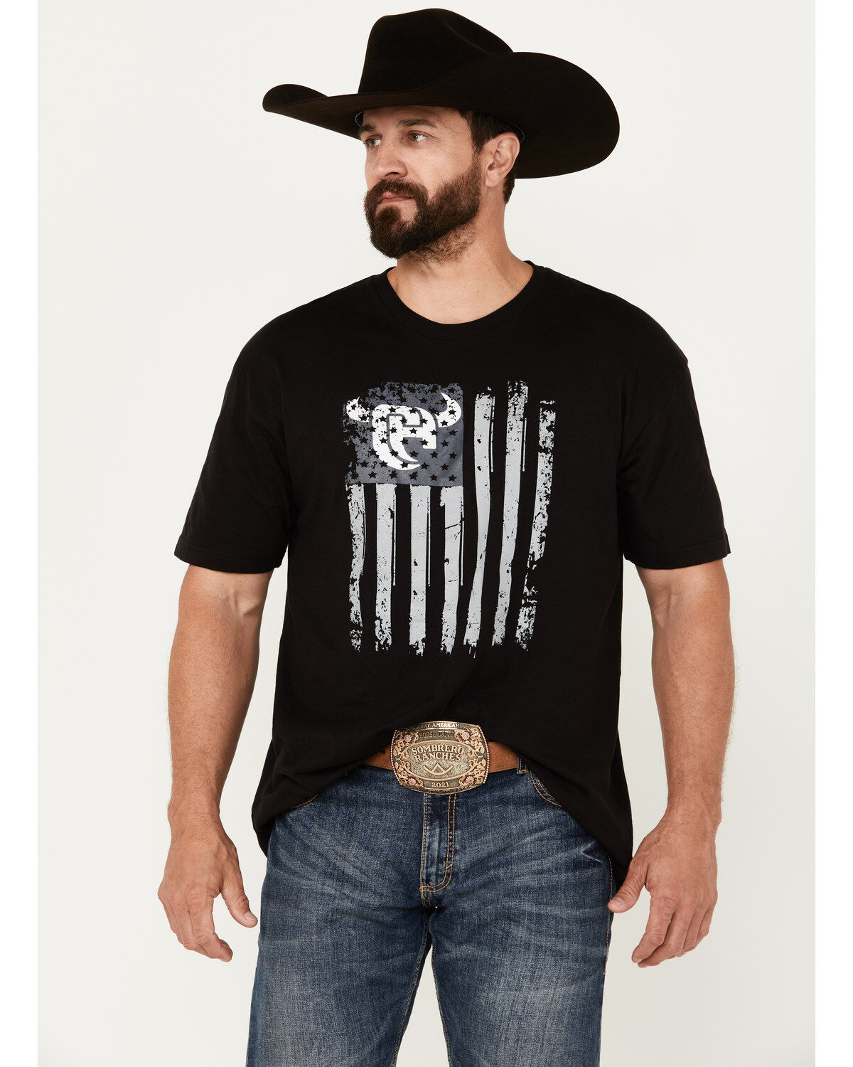Men's Cowboy Hardware Tonal Flag Short Sleeve Graphic T-Shirt