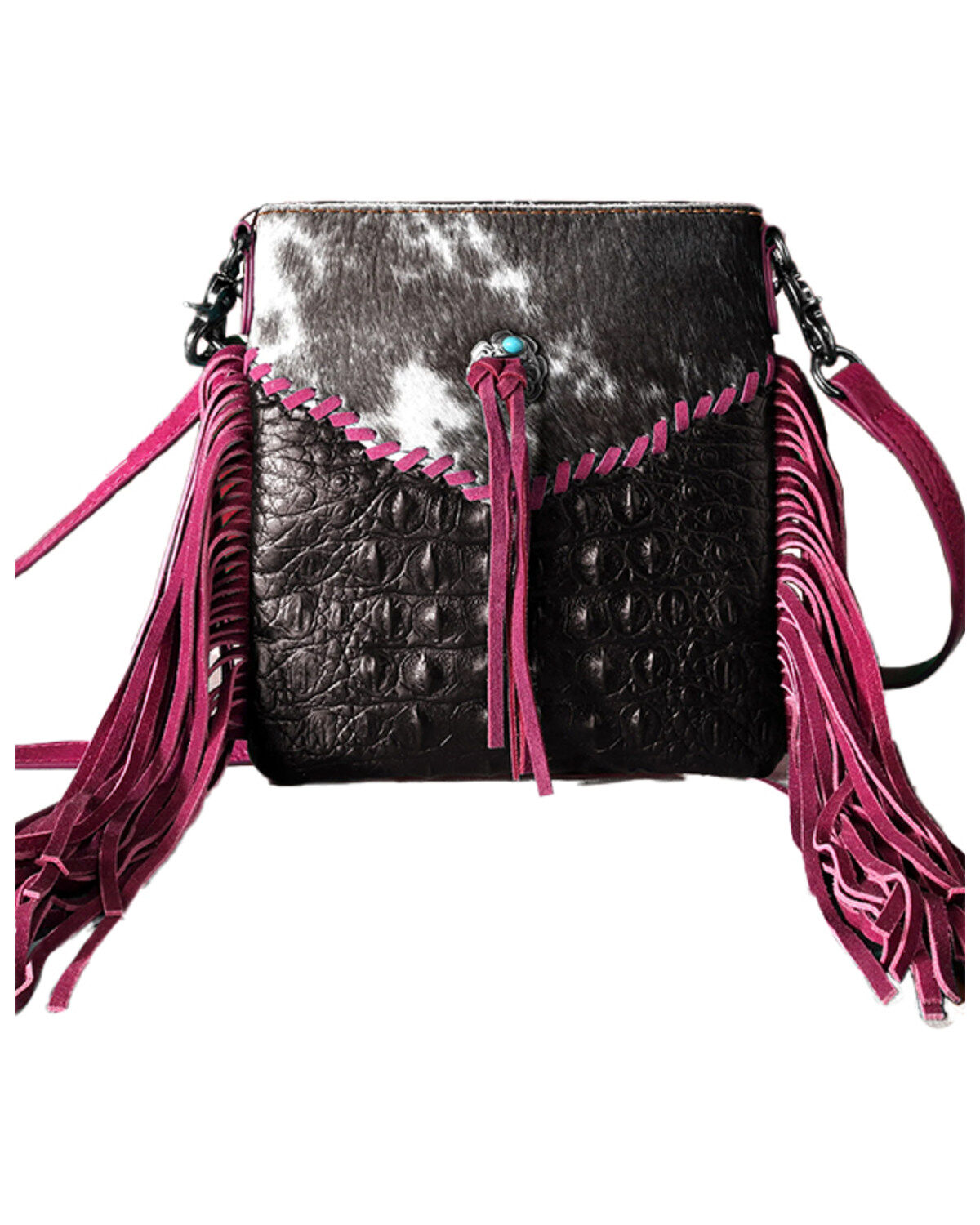 Women's Montana West Hairon Embossed Crossbody Bag