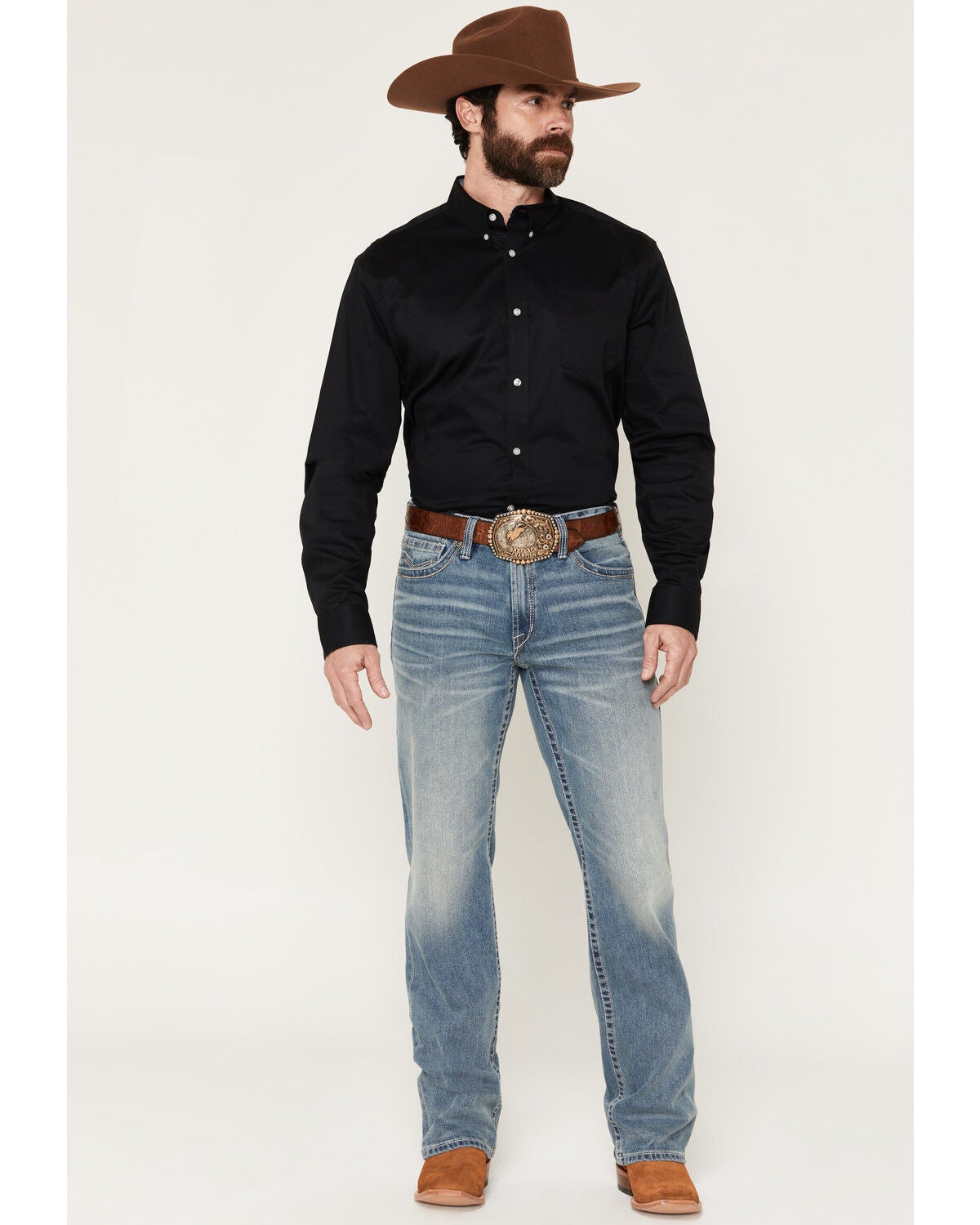 Men's Cody James Kansas Light Wash Wyatt Slim Bootcut Stretch Denim Je