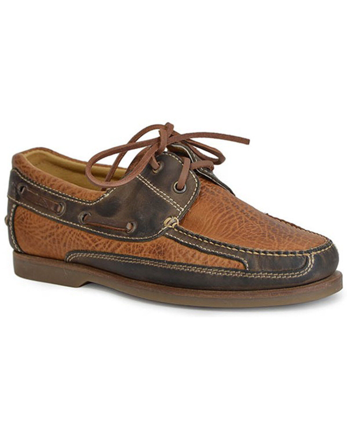 Men's Stetson Dillon Burnished Bull Shoulder Casual Boat Shoes - Moc T