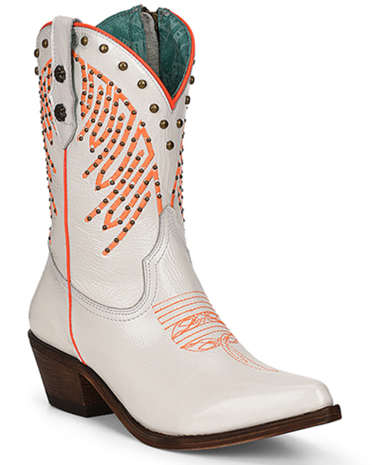 Women's Corral Fluorescent Embroidered and Studded Western Boots - Rou
