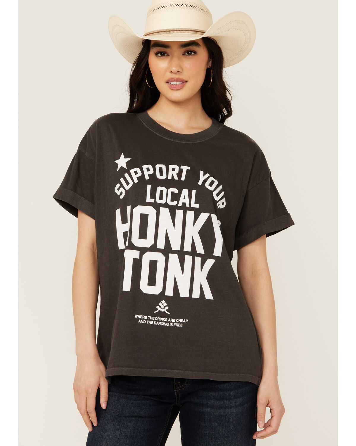 Women's Girl Dangerous Honky Tonk Short Sleeve Graphic Tee
