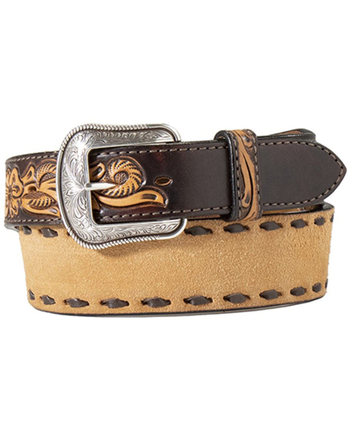 Men's M & F Western Roughout Leather Belt