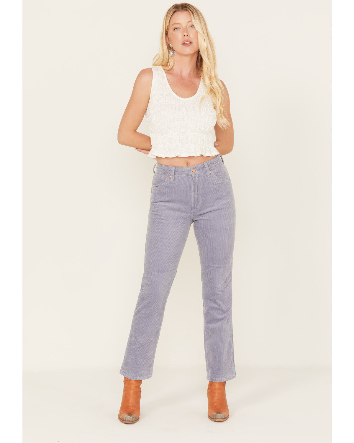 Women's Wrangler Wild West High Rise Corduroy Straight Jean