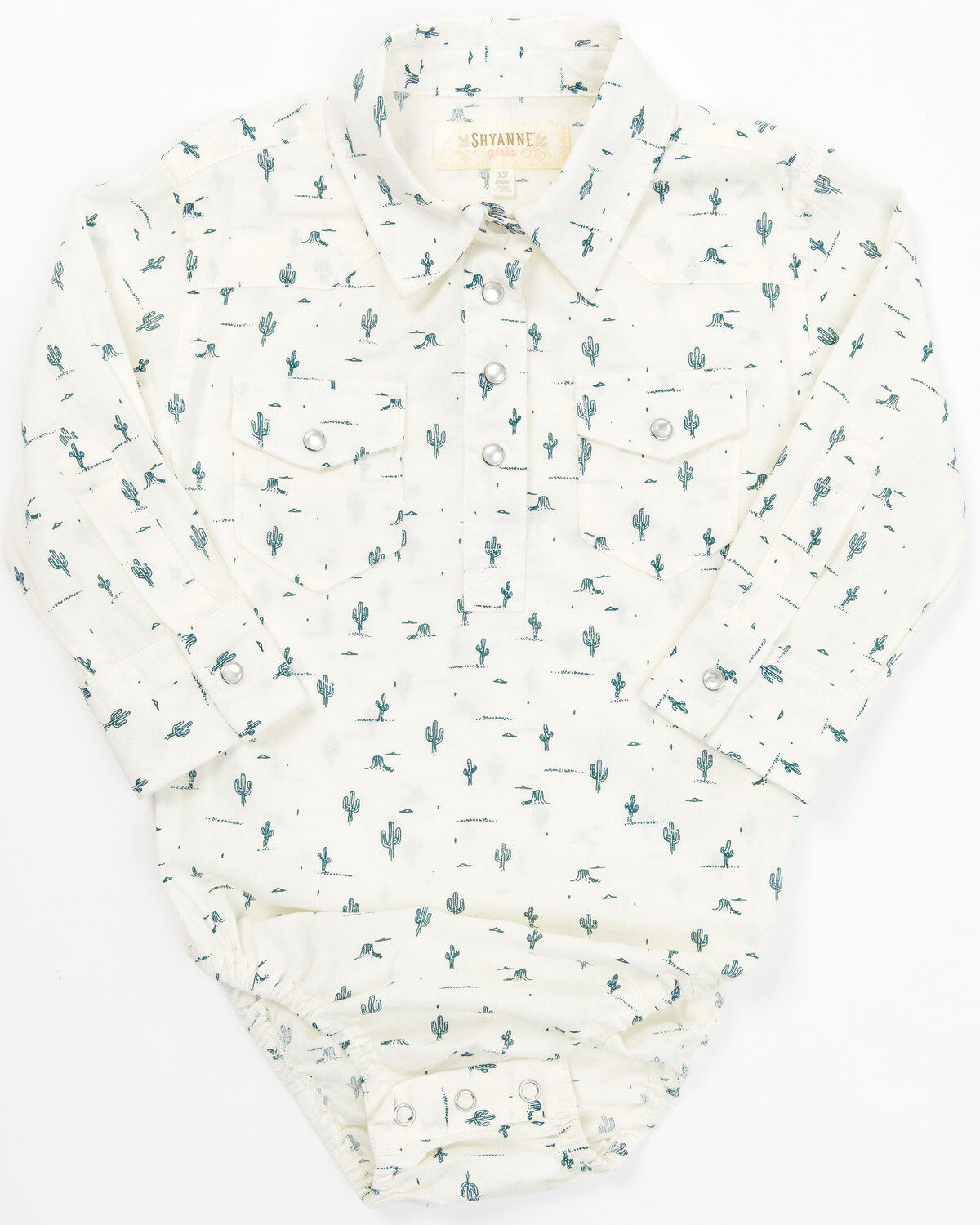 Girls' Shyanne Infant Cactus Long Sleeve Western Onesie
