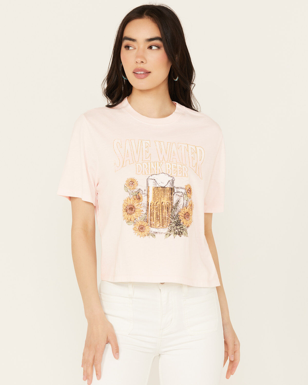 Women's Cleo + Wolf Save Water Boxy Graphic Tee