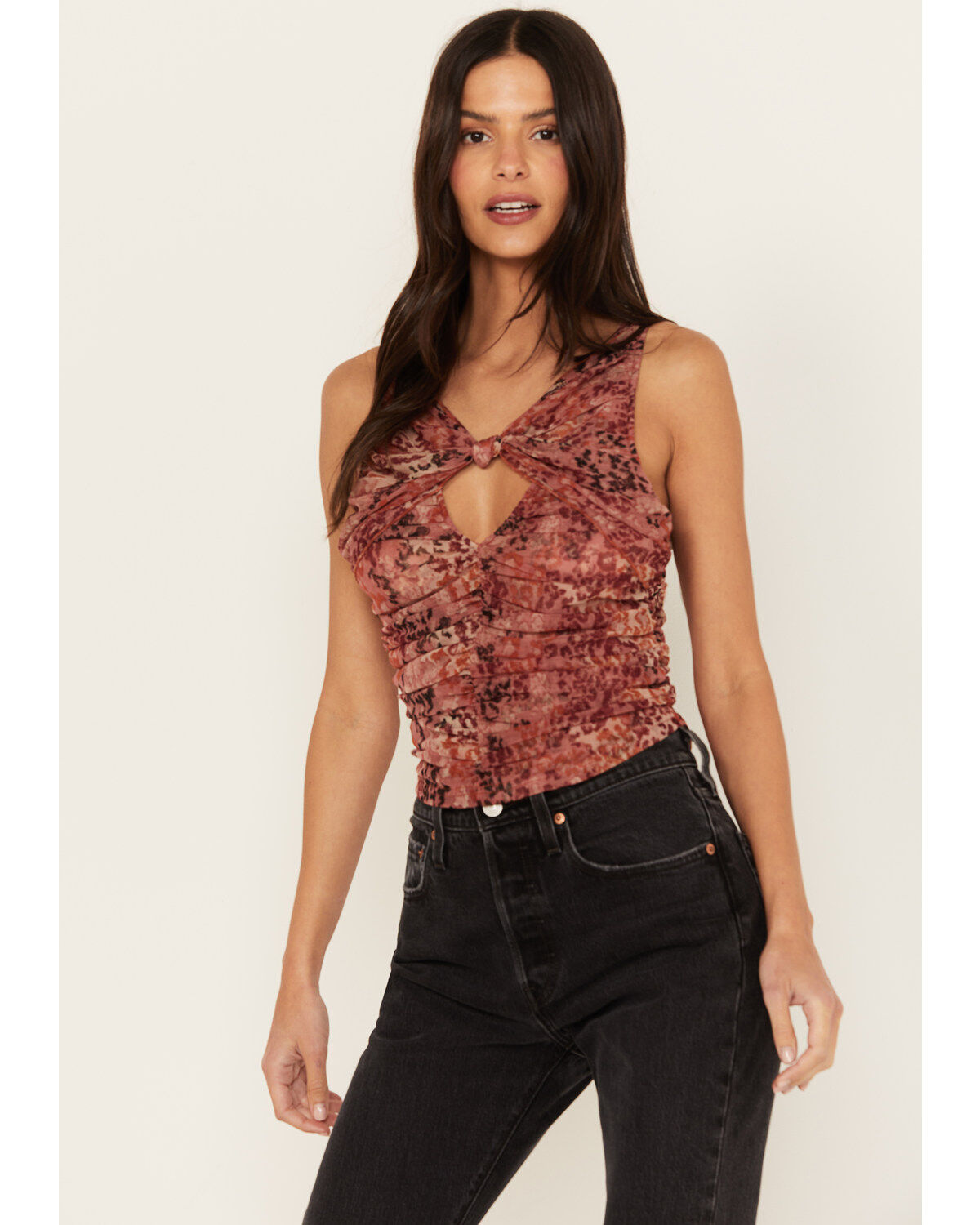 Women's Beyond The Radar Animal Print Mesh Tank