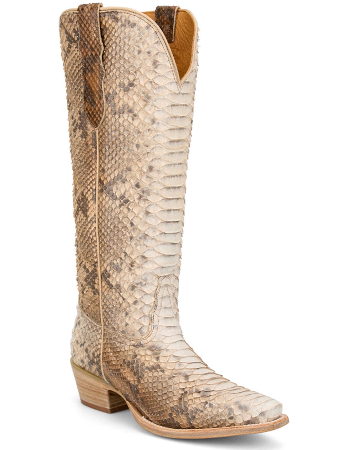 Women's Tony Lama Black Label Exotic Python Tall Western Boots - Snip